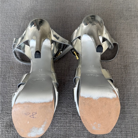 Yves Saint Laurent Metallic Silver Tribute Heels Size 37 - US7 - Picture 4 of 4